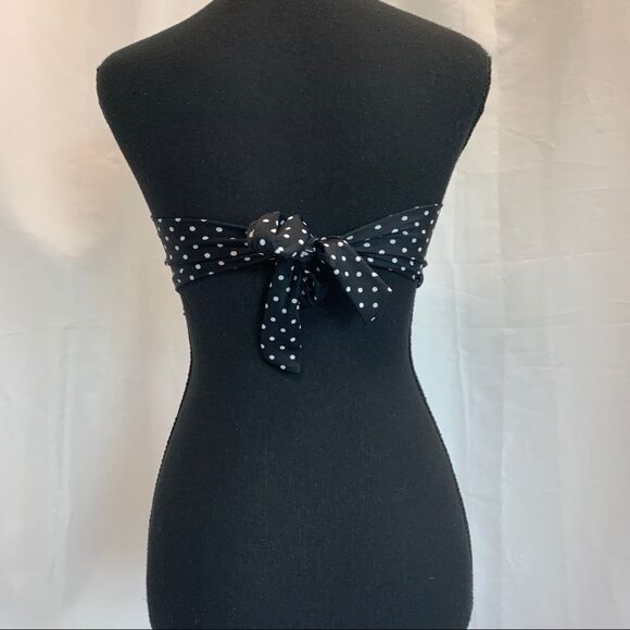 Victoria Secret polkadot bandeau bikini top black white gem rhinestone jewelled - Picture 7 of 8